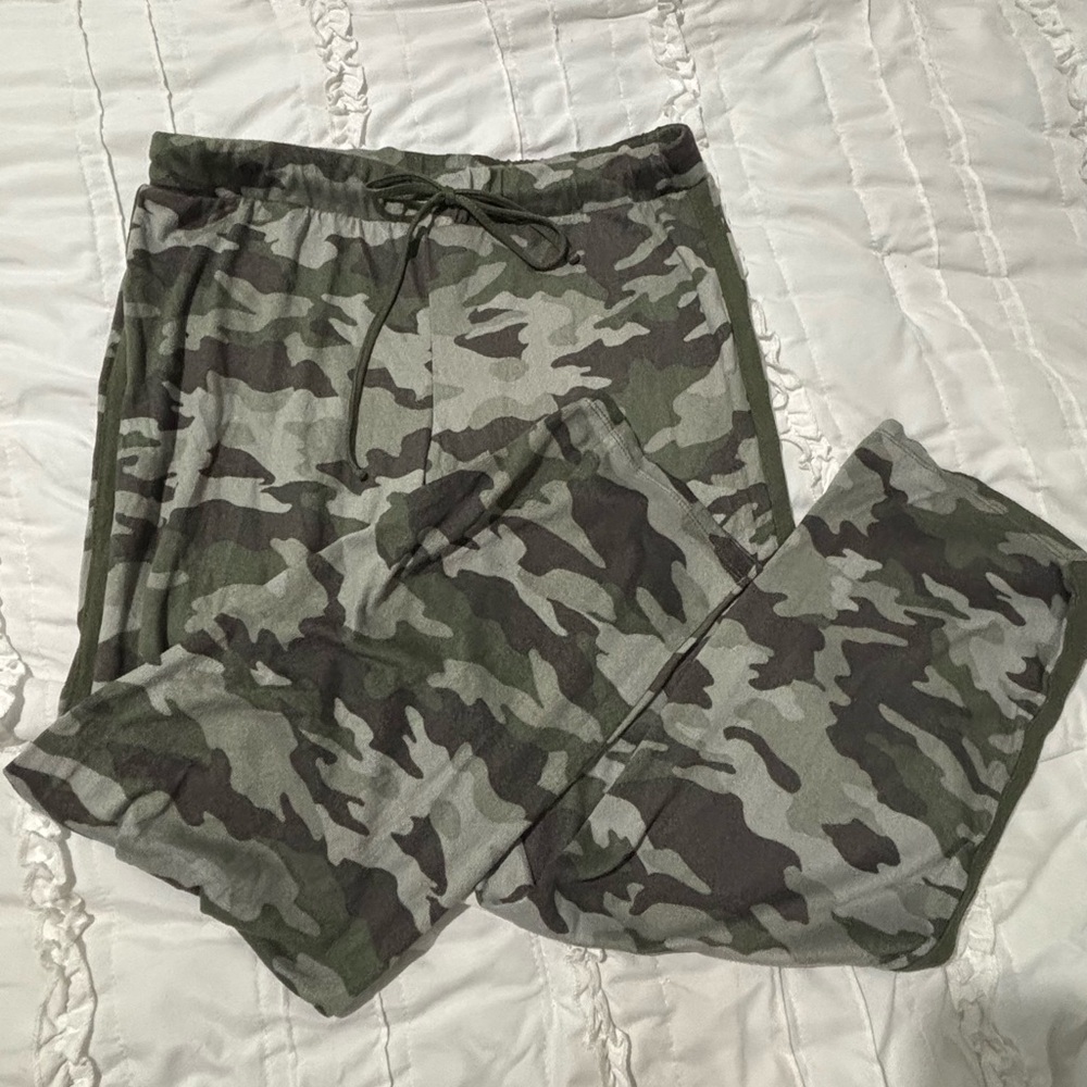 Lucky Brand Pants Womens Small Multi Camouflage Lounge Knit Outdoor Drawstring